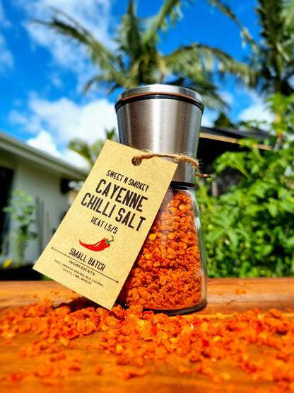 Smokey Cayenne Chilli Salt + Premium Grinder